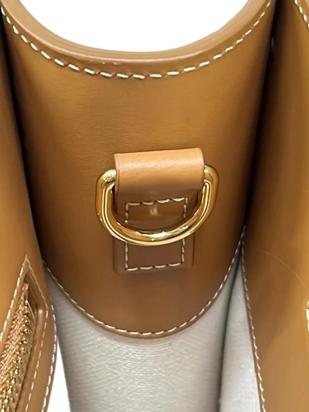 CELINE Small Vertical CELINE Cabas Cream Brown Canvas Leather Tote Bag - Picture 14 of 15